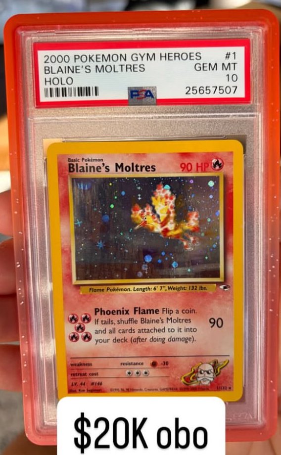 Blaine's Moltres PSA GEM MT 10