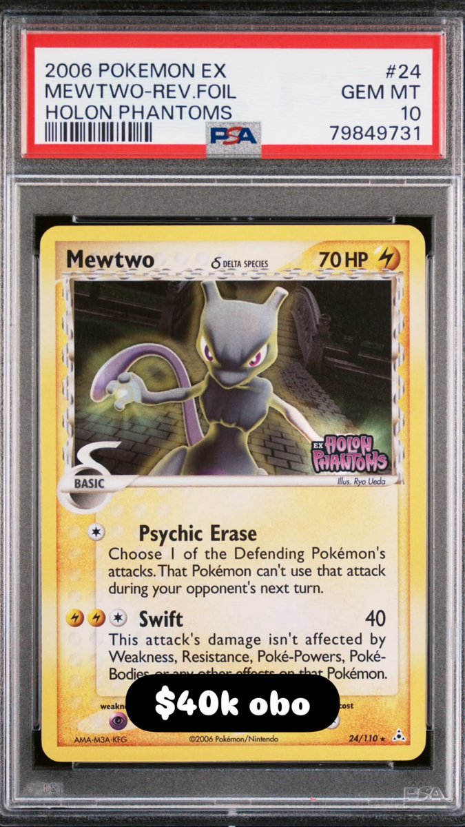 Mewtwo Δ PSA GEM MT 10