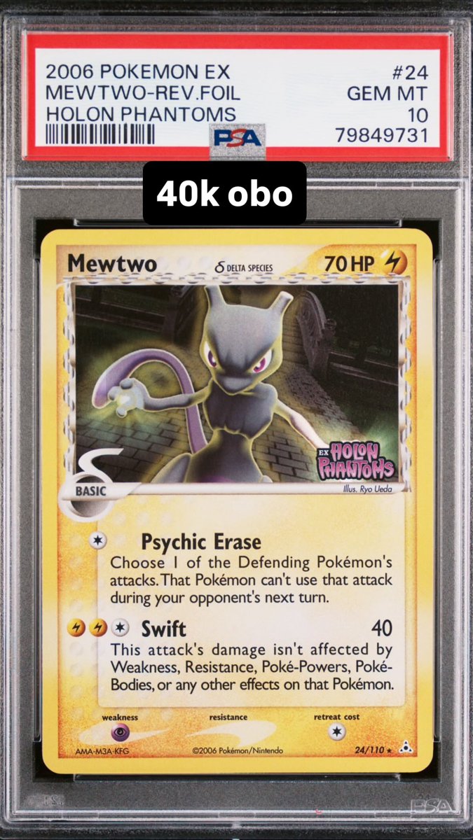 Mewtwo Δ PSA GEM MT 10