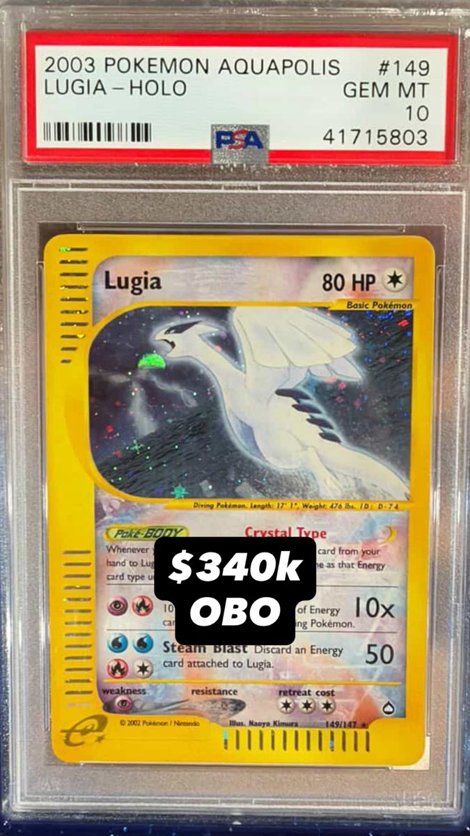 Lugia PSA GEM MT 10