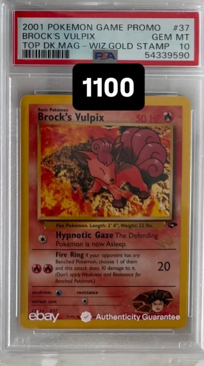 Brock's Vulpix PSA GEM MT 10