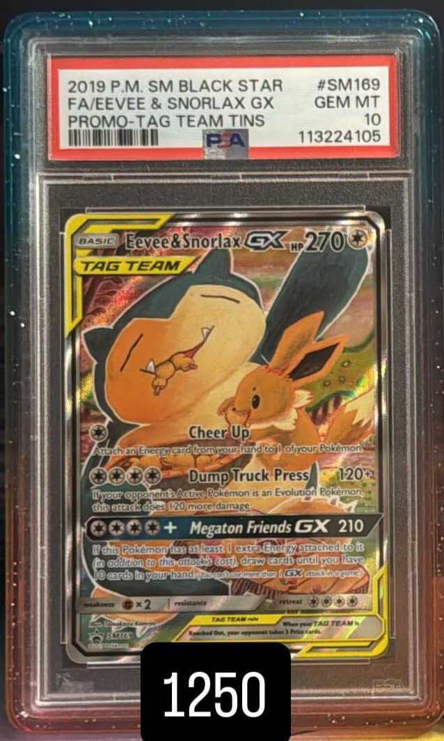 Eevee & Snorlax GX PSA GEM MT 10