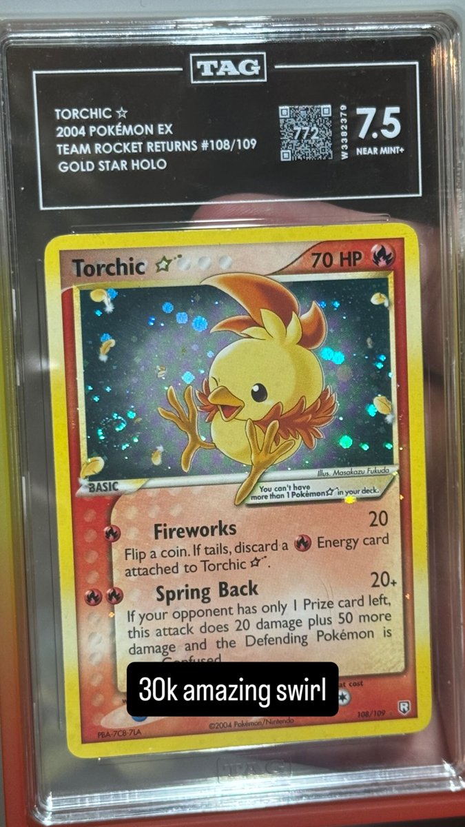 Torchic TAG 7.5 NEAR MINT+