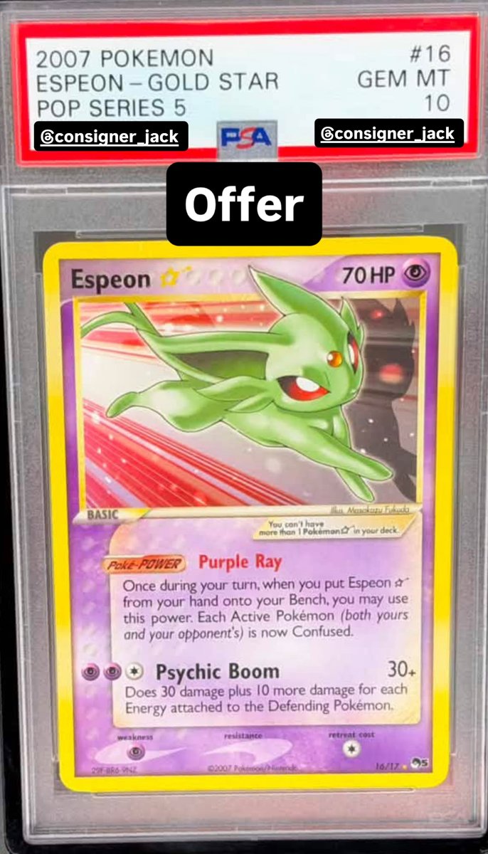 Espeon - Gold Star PSA GEM MT 10