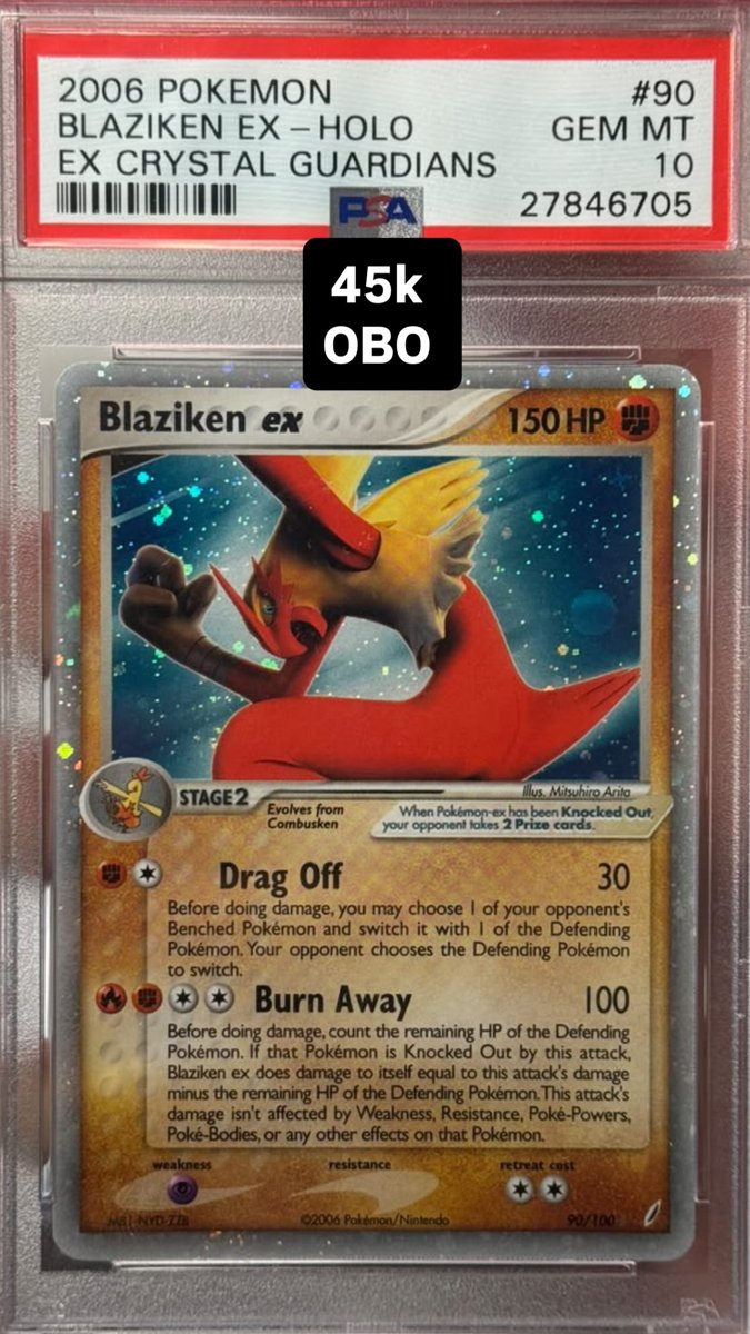 Blaziken EX PSA GEM MT 10