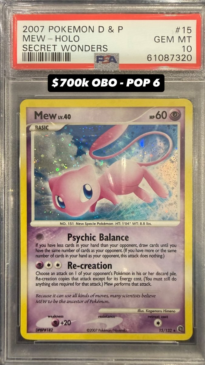 Mew PSA GEM MT 10