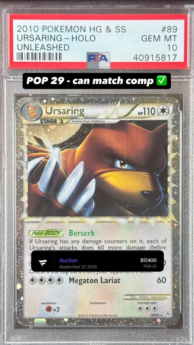 Ursaring PSA GEM MT 10