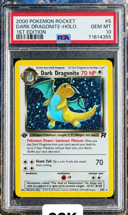 Dark Dragonite PSA GEM MT 10