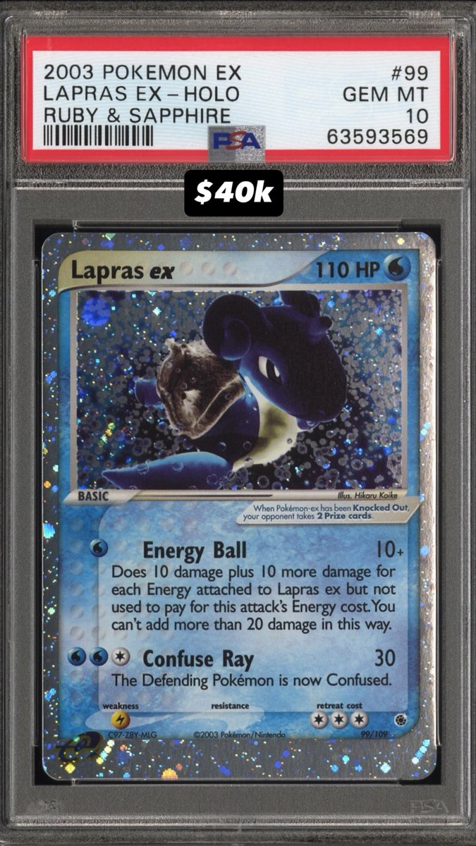 Lapras EX PSA GEM MT 10