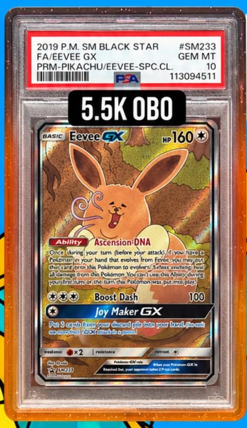 Eevee GX PSA GEM MT 10