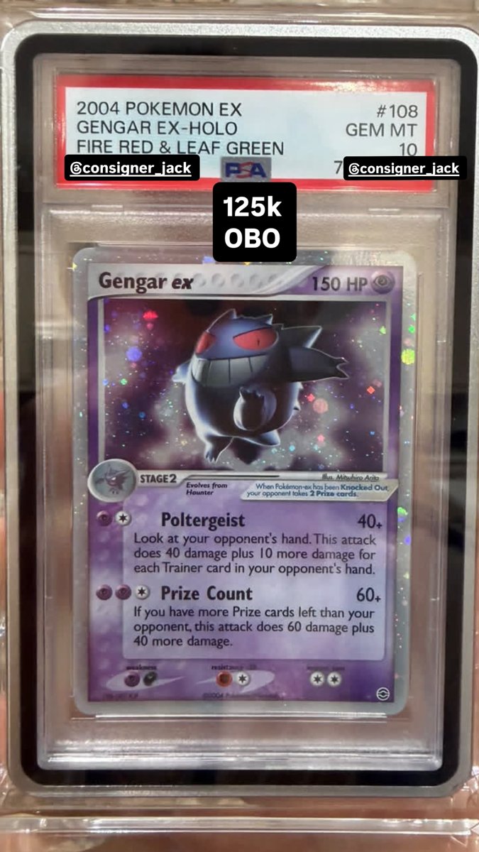 Gengar ex PSA GEM MT 10