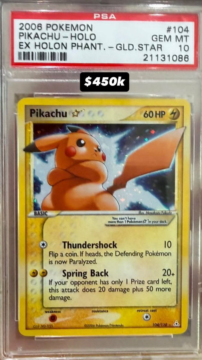 Pikachu PSA GEM MT 10