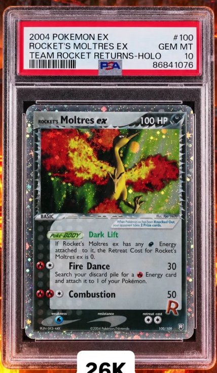 ROCKET's MOLTRES EX PSA GEM MT 10