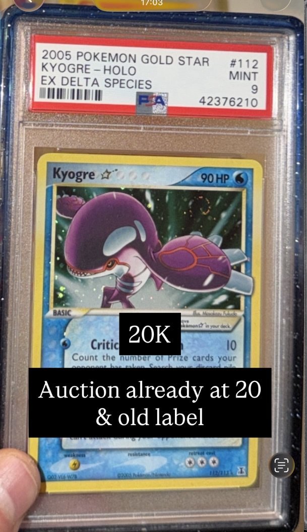 Kyogre PSA MINT 9