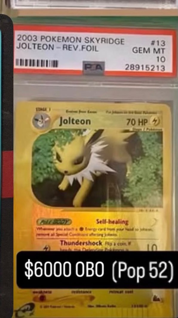 Jolteon PSA GEM MT 10