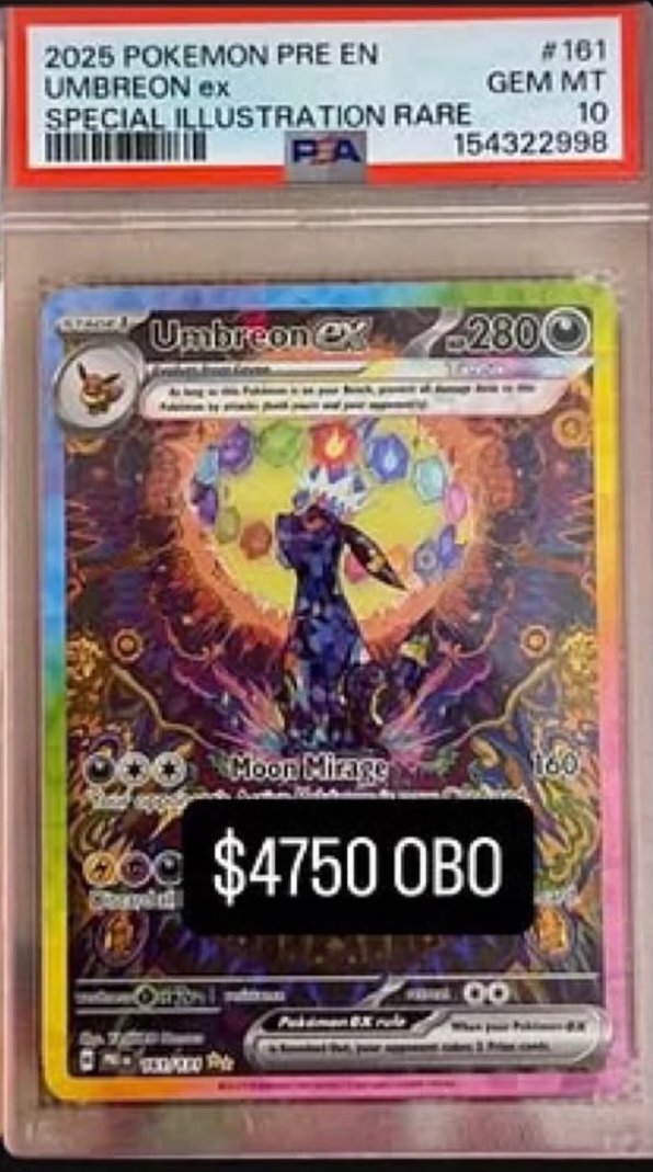 UMBREON ex PSA GEM MT 10