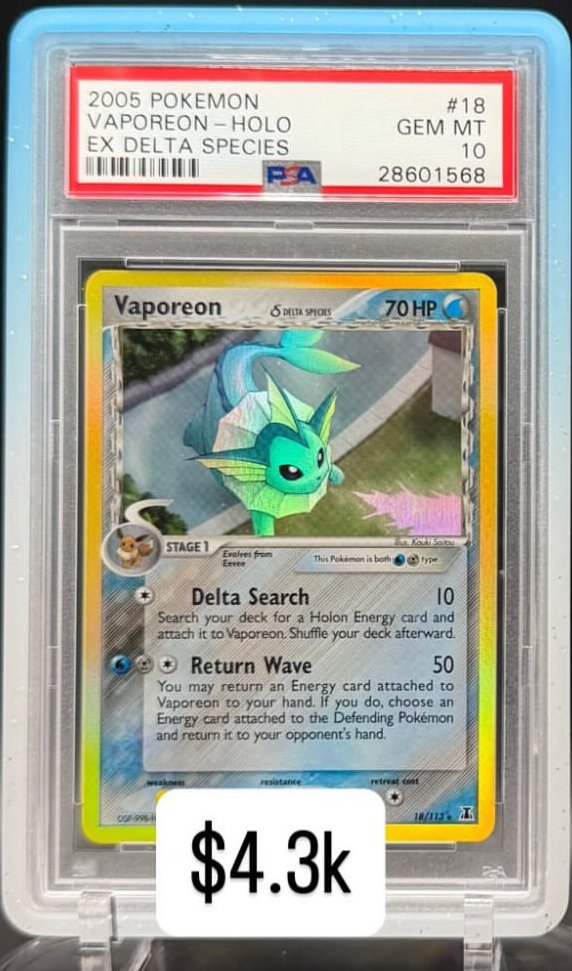 Vaporeon PSA GEM MT 10