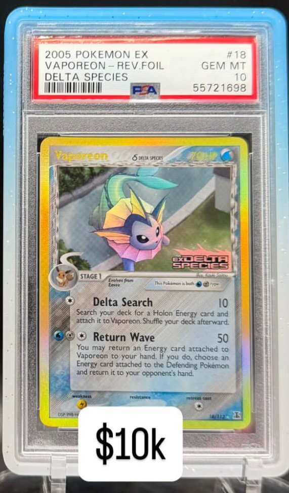 Vaporeon PSA GEM MT 10