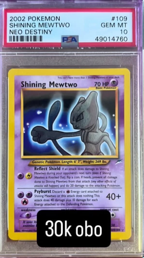 Shining Mewtwo PSA GEM MT 10