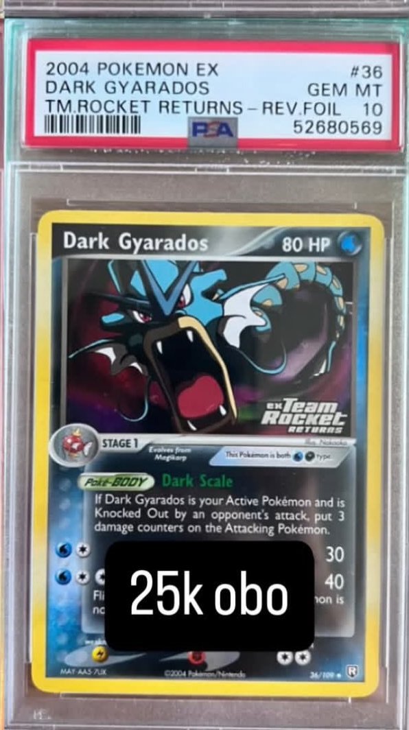 Dark Gyarados PSA GEM MT 10
