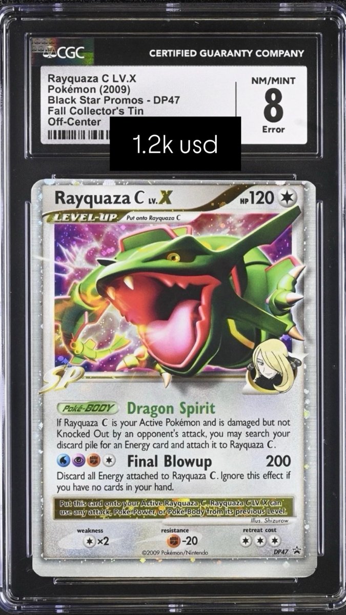 Rayquaza C LV.X CGC NM/MINT 8 Error
