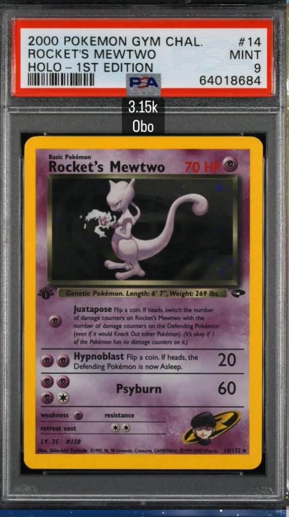 Rocket's Mewtwo PSA MINT 9