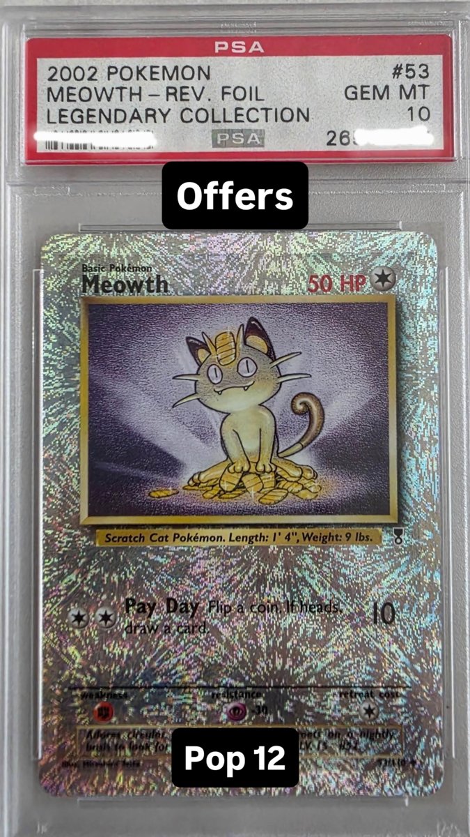 Meowth PSA GEM MT 10