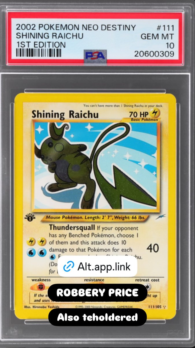 Shining Tyranitar PSA GEM MT 10