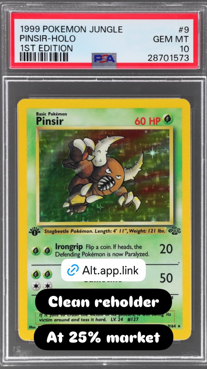 Pinsir PSA GEM MT 10