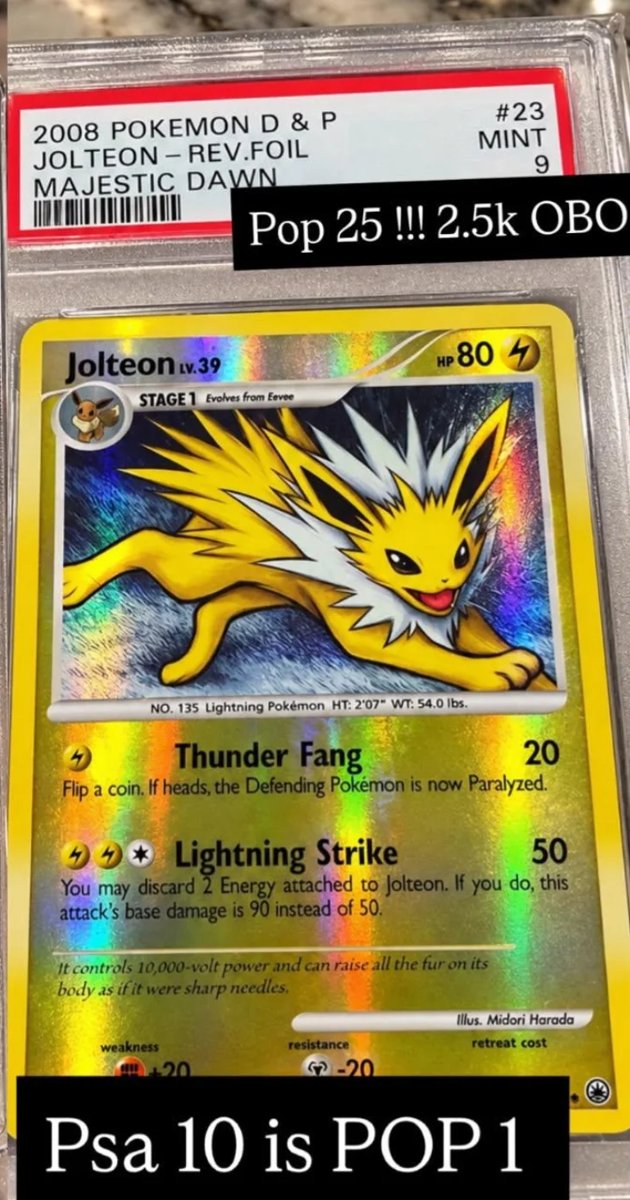 Jolteon - Rev.foil PSA MINT 9