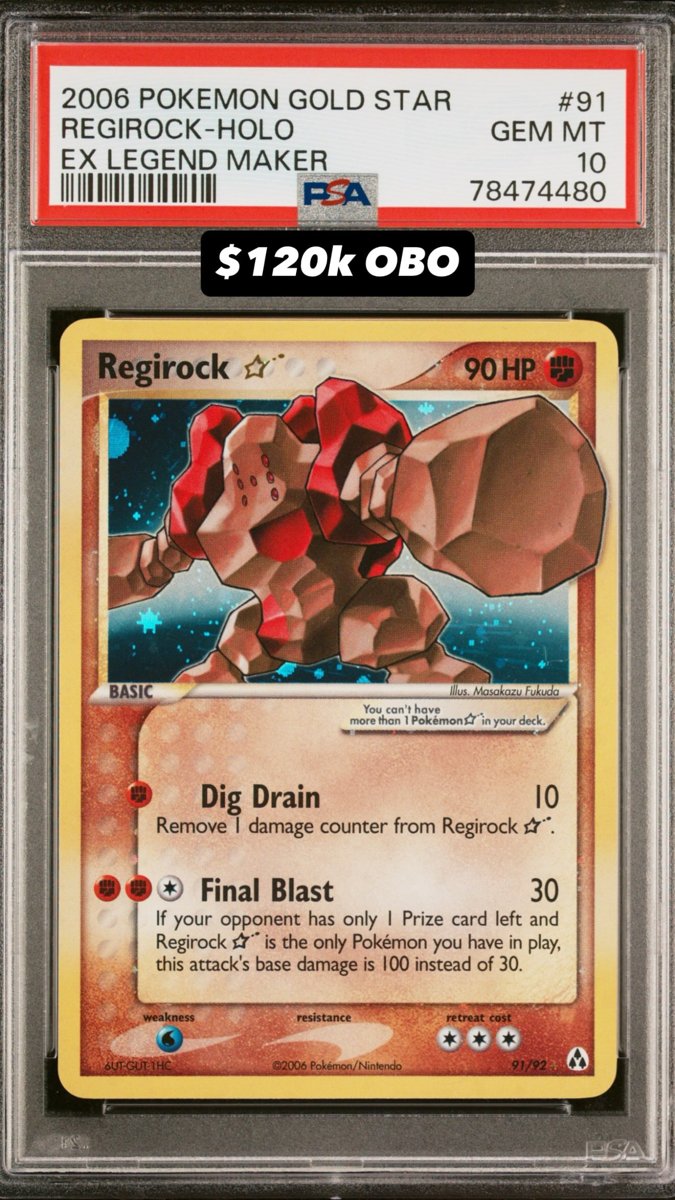 Regirock PSA GEM MT 10