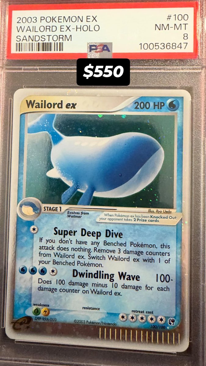 WAILORD EX PSA NM-MT 8