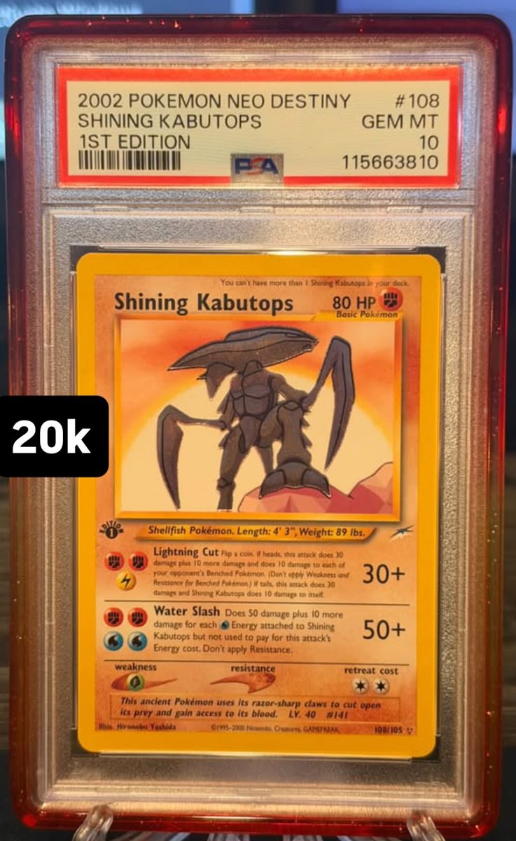 Shining Kabutops PSA GEM MT 10