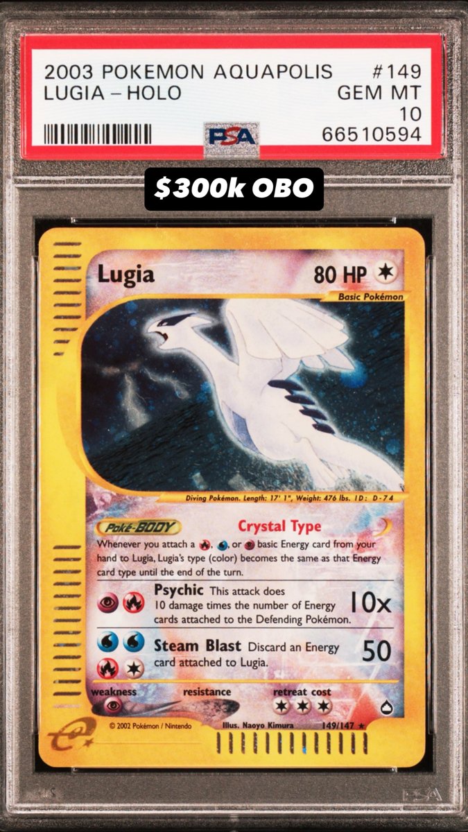 Lugia PSA GEM MT 10