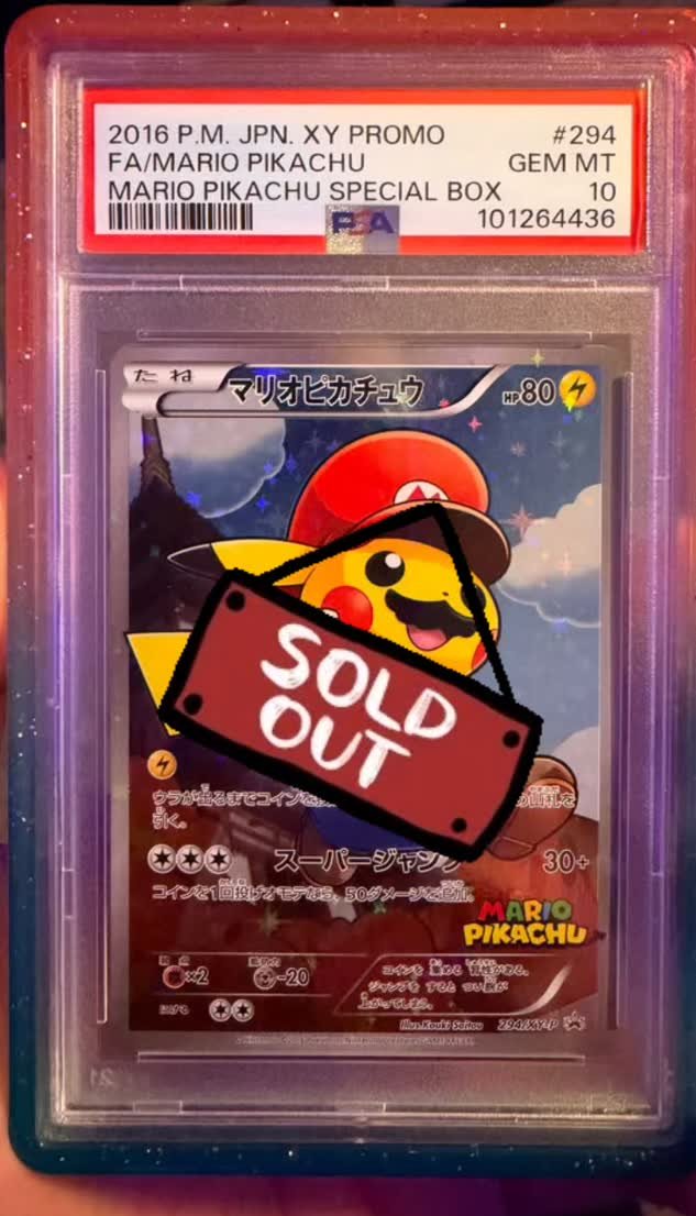Mario Pikachu PSA GEM MT 10