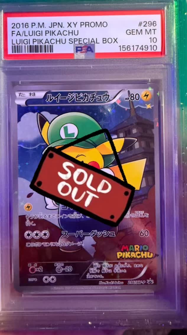 Luigi Pikachu PSA GEM MT 10