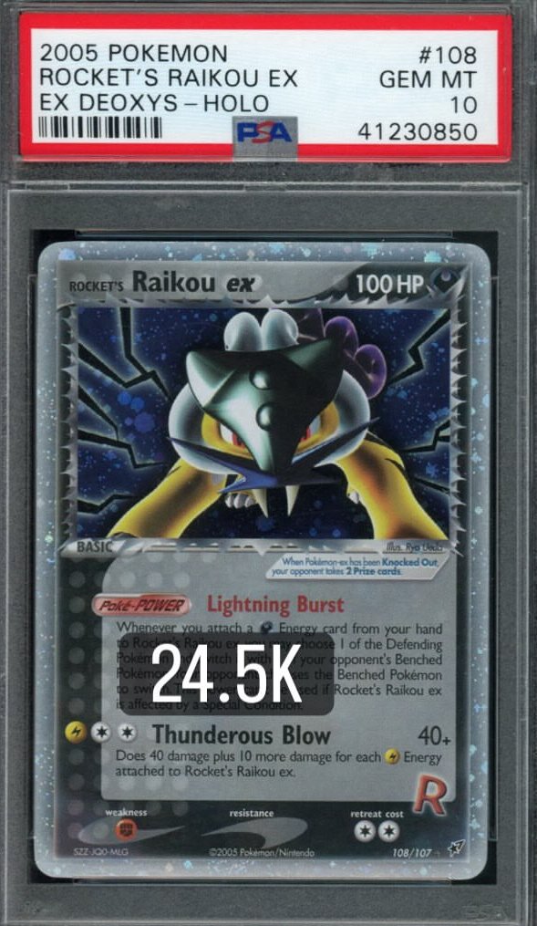 Rocket's Raikou ex PSA GEM MT 10