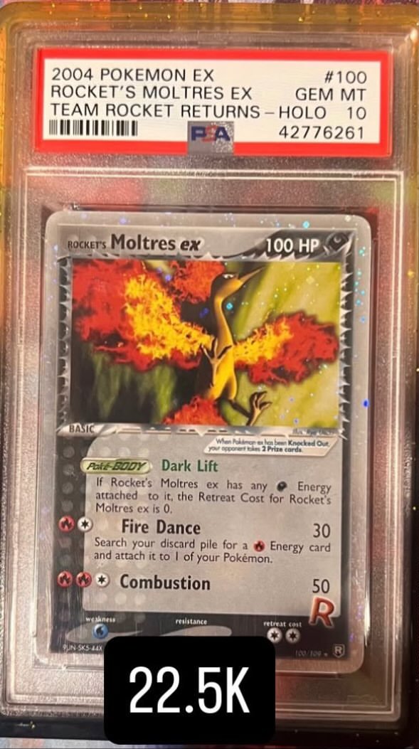 ROCKET's MOLTRES EX PSA GEM MT 10