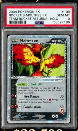 ROCKET's MOLTRES EX PSA GEM MT 10