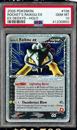 Rocket's Raikou ex PSA GEM MT 10