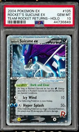 Rocket's Suicune EX PSA GEM MT 10