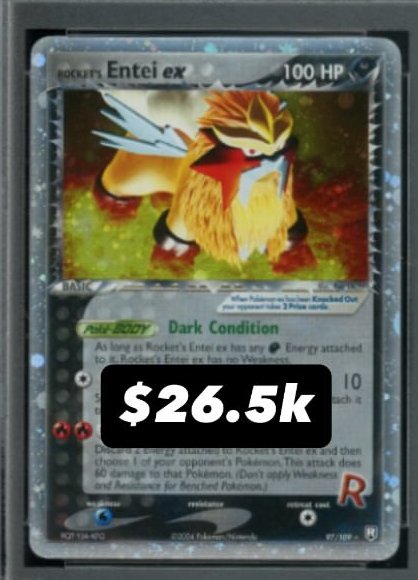 Rocket's Entei EX PSA GEM MT 10
