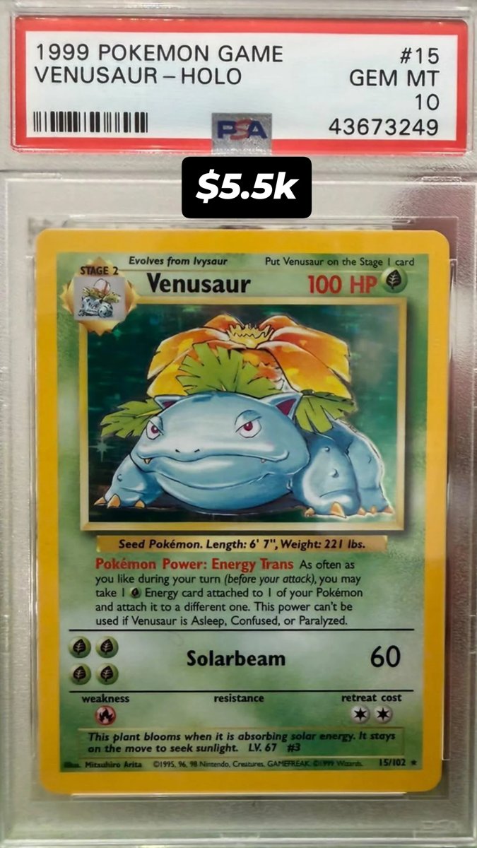 Venusaur PSA GEM MT 10