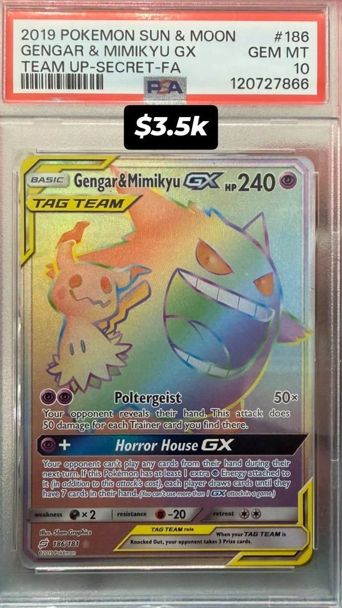 Gengar & Mimikyu GX PSA GEM MT 10