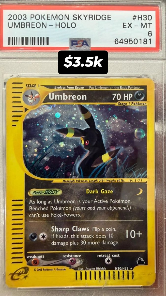 Umbreon PSA EX-MT 6