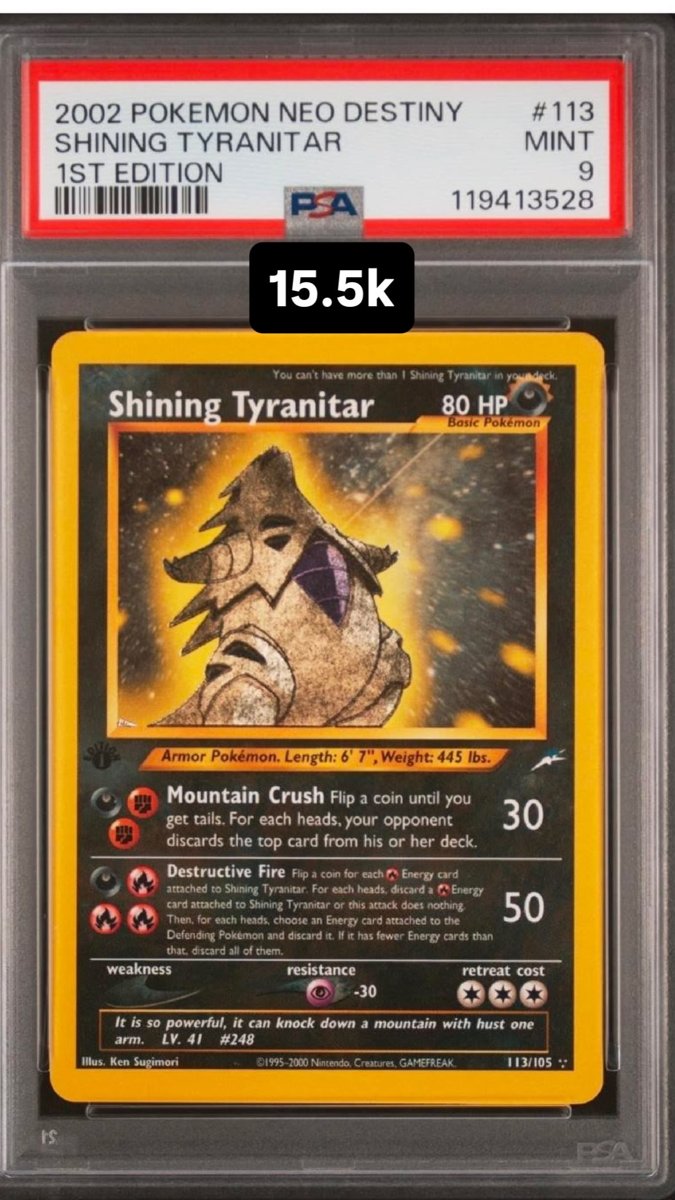 Shining Tyranitar PSA MINT 9