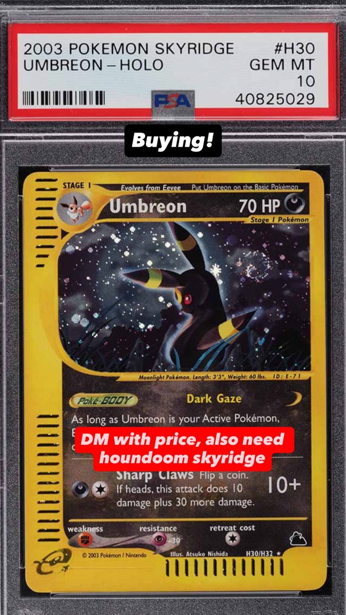Umbreon PSA GEM MT 10