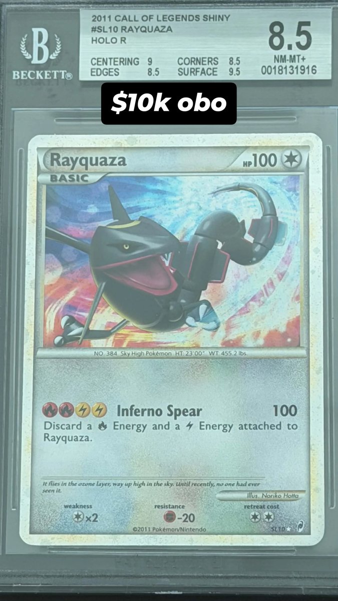Rayquaza BGS 8.5 NM-MT+