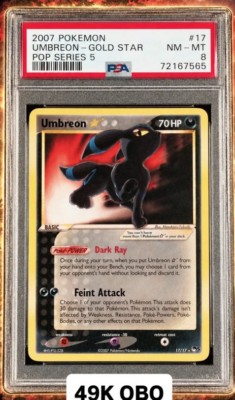 Umbreon-Gold STAR PSA NM-MT 8
