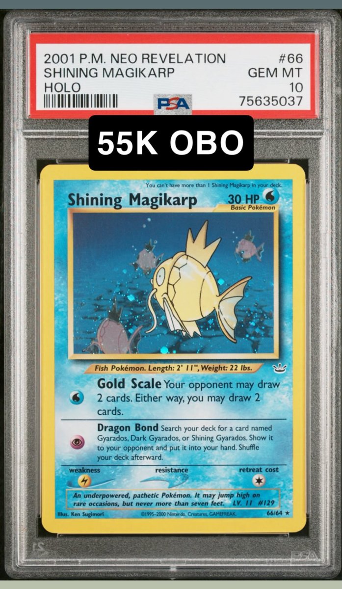 Shining Magikarp PSA GEM MT 10